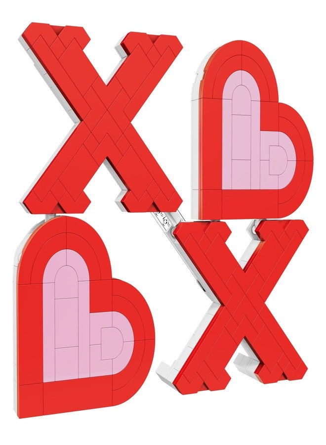 Brickcraft Bricktanicals XOXO Valentines Day Building Set 244 Pieces Heart Letter Display Decor Romantic Construction Kit Gift for Couples Home Shelf Desk Decoration Ages 8 and Up Valentine Gift Idea - Image 2